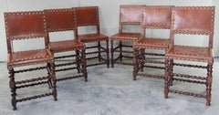 Set of Six English Barley Twist Chairs from the 19th Century