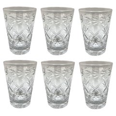 Set Of Six English Cut Glass Tumblers