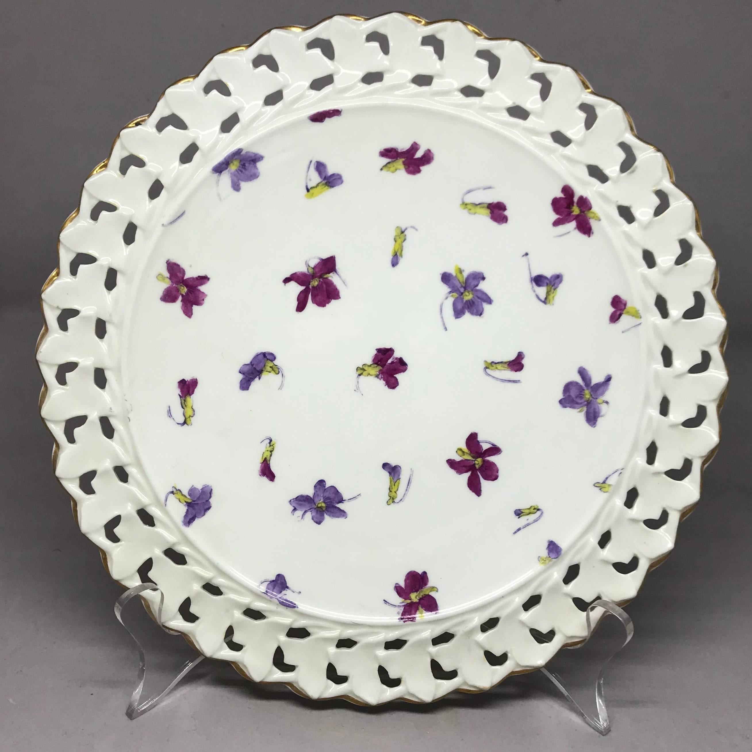 purple floral plates