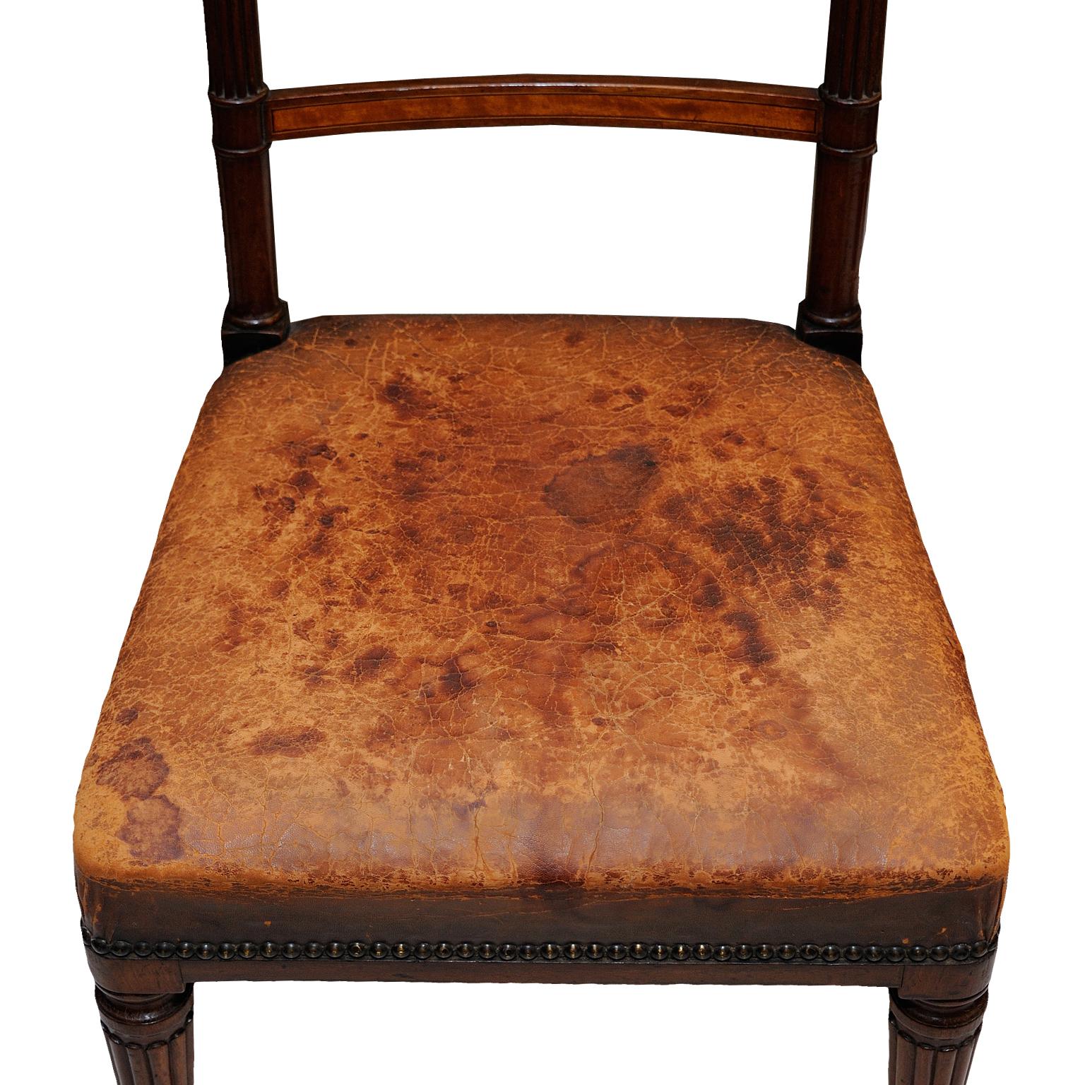 Set of Six English George III Mahogany Dining Chairs, circa 1790 im Zustand „Gut“ im Angebot in Tetbury, Gloucestershire