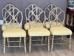 Set of Six English George III Style Wheel-back Dining Chairs