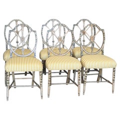 Set of Six English George III Style Wheel-back Dining Chairs