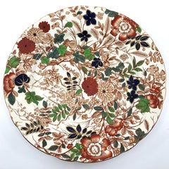 Set of Six English Imari-Style Gilt Plates