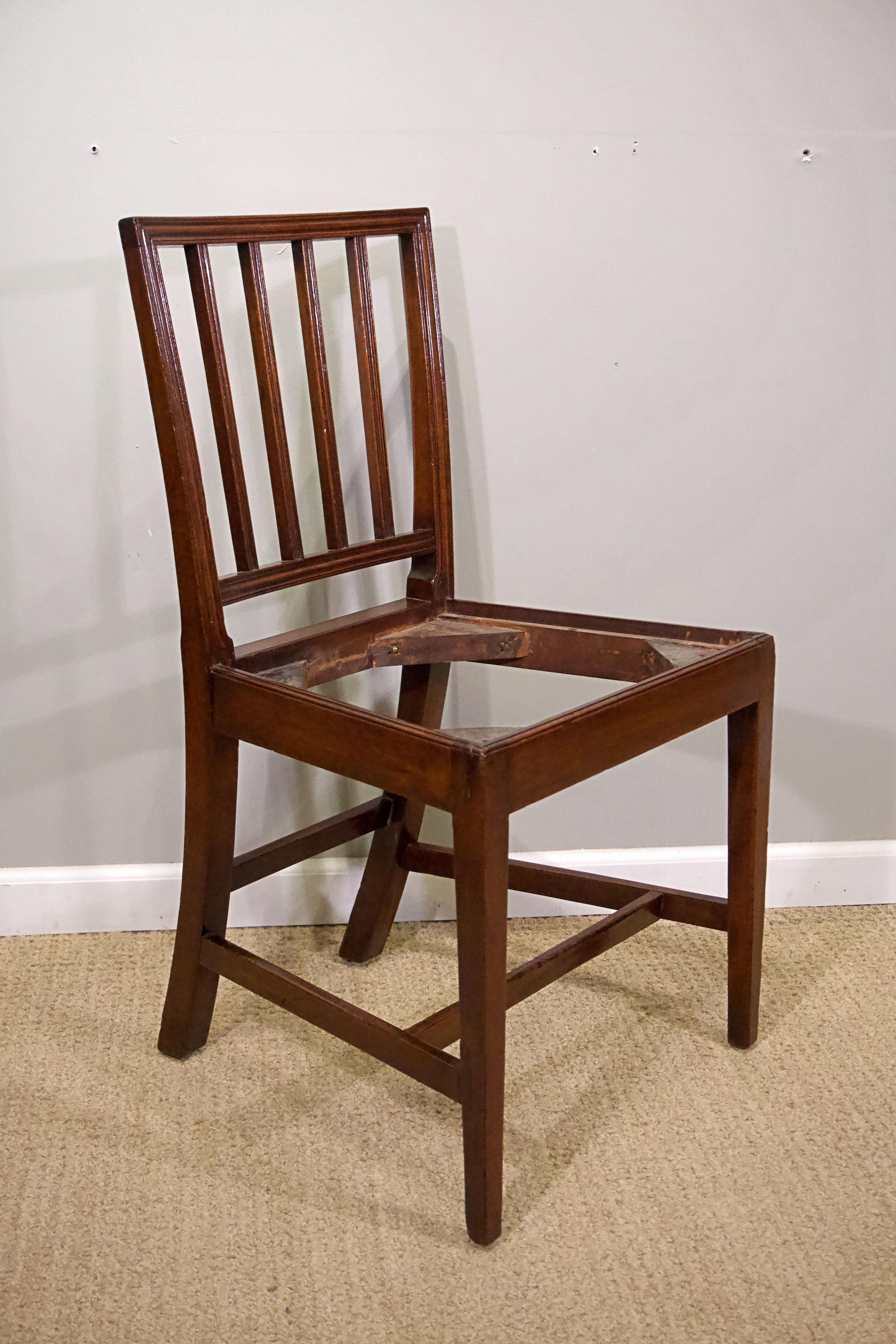 Polished Set of Six English Mahogany Dining Chairs