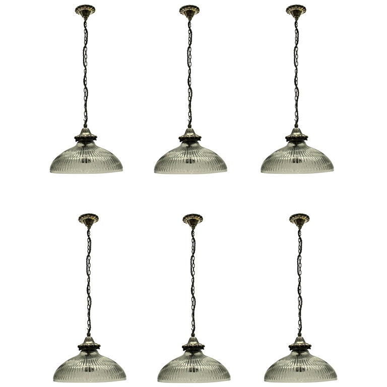 Set of Six English Pendant Lights For Sale at 1stDibs