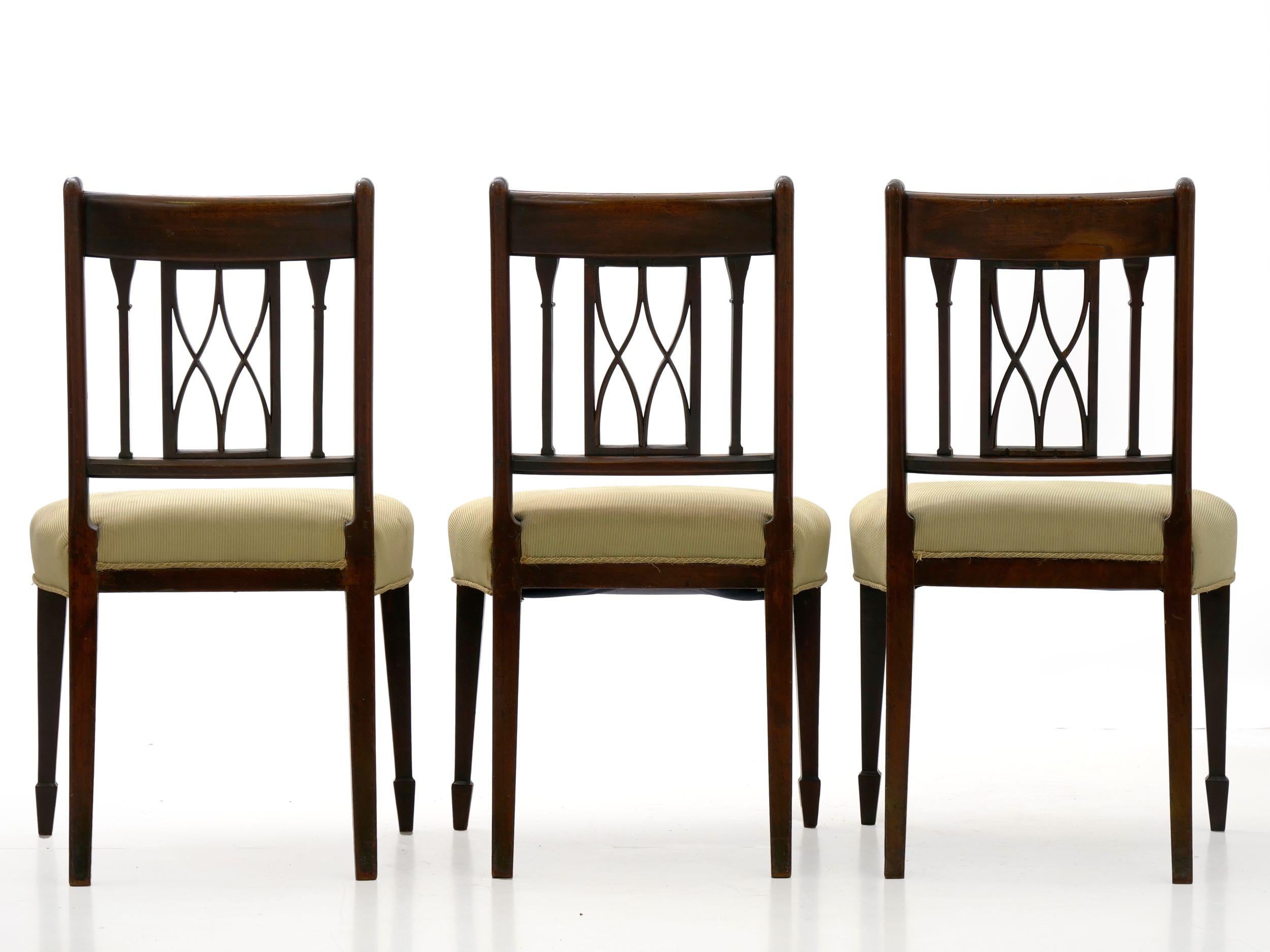 Set of Six English Regency Carved Mahogany Antique Dining Chairs, circa 1800 14