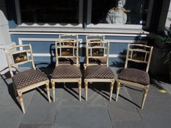 Set of Six English Regency Chinoiserie Painted and Gilt Side Chairs, Circa 1810