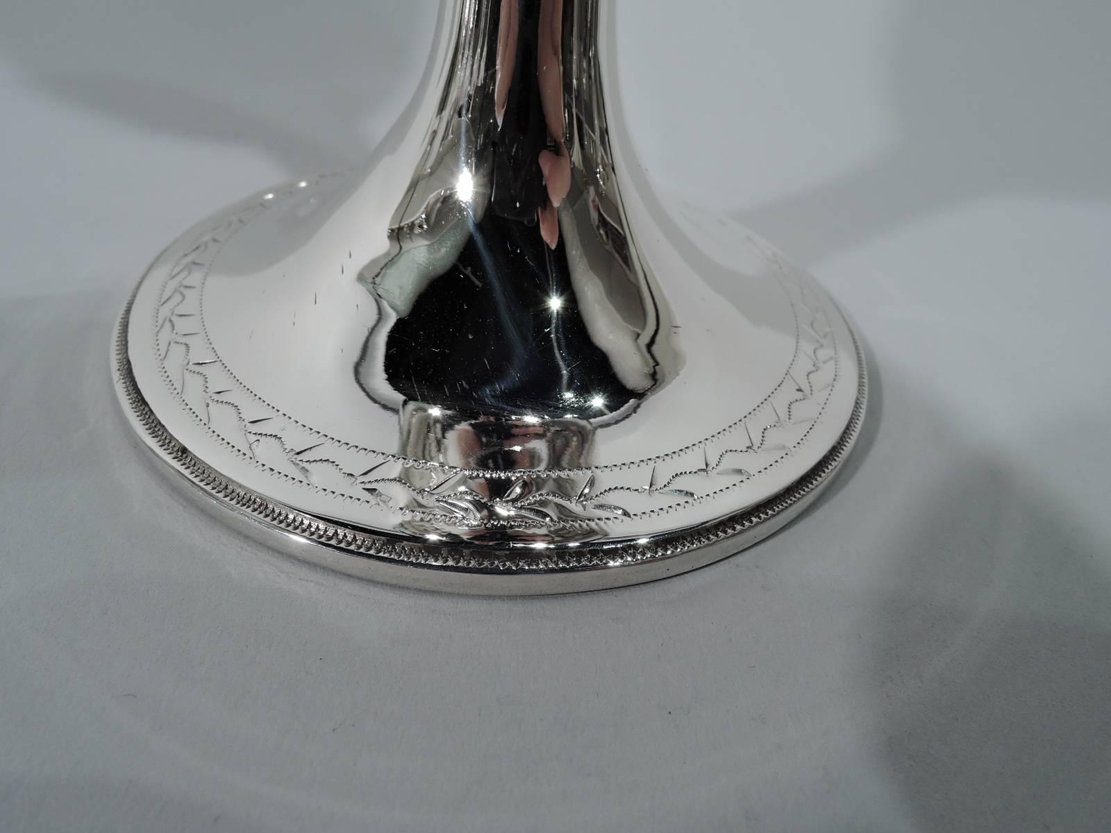 Set of Six English Regency Neoclassical Sterling Silver Goblets 2