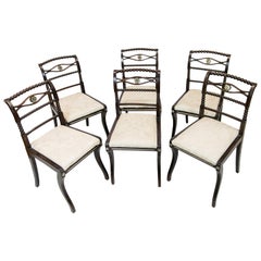 Antique Set of Six English Regency Side Chairs