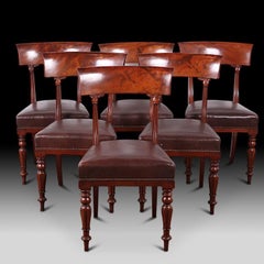 Set of Six English Regency Solid Mahogany Dining Chairs C.1825