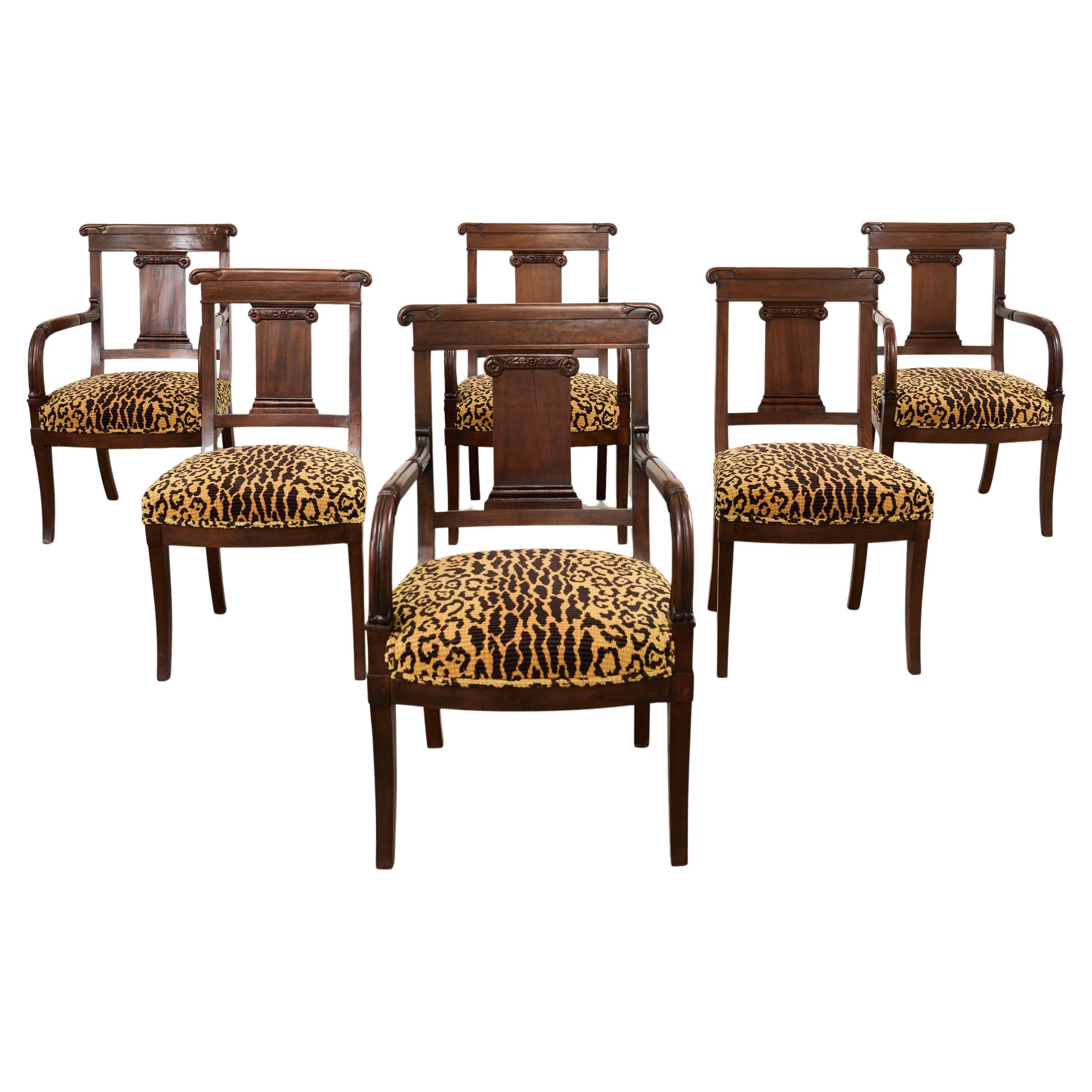 Set of Six English Regency Style Anglo-Indian Dining Chairs en vente