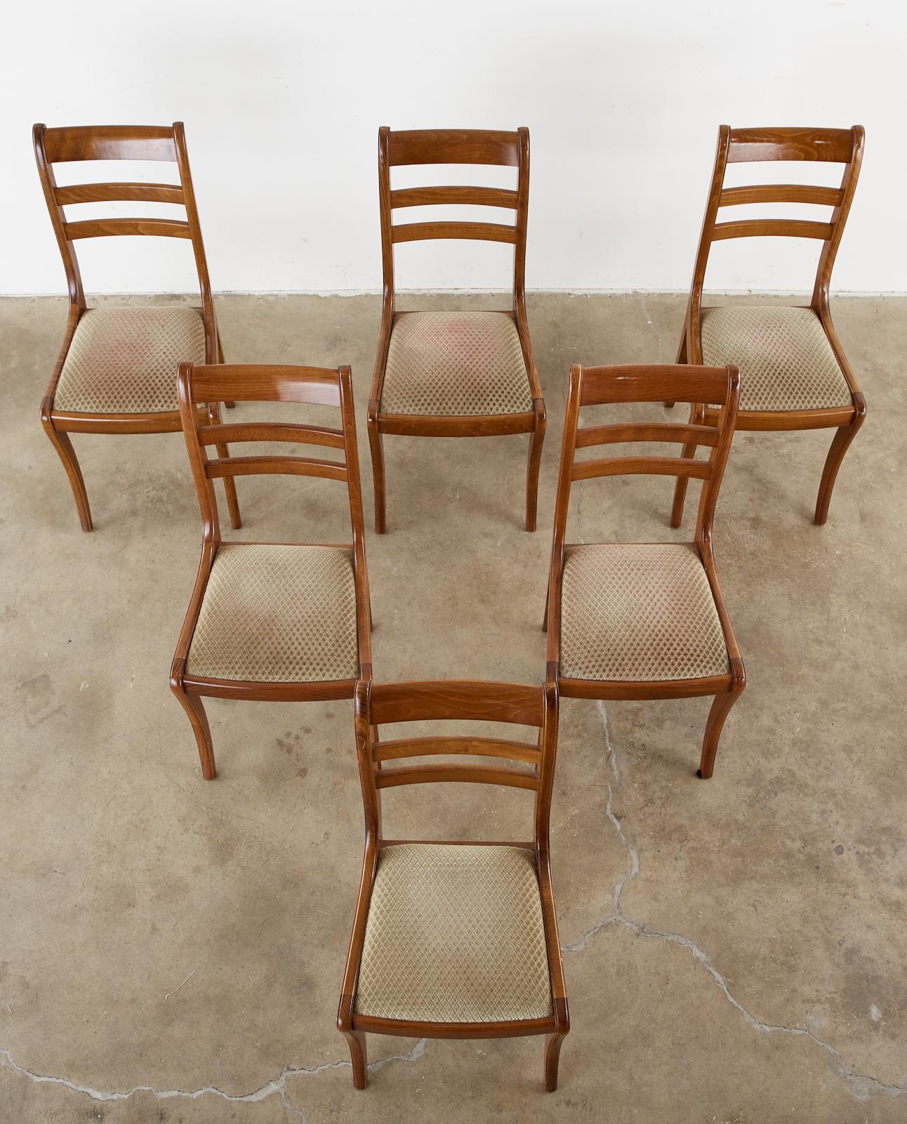 Hand-Crafted Set of Six English Regency Style Dining Chairs
