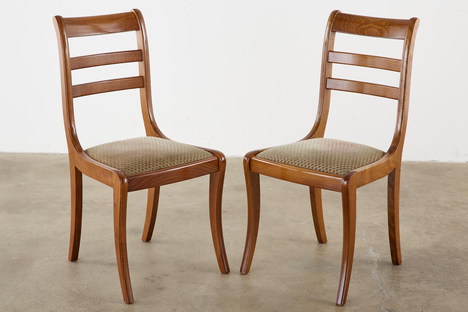 20th Century Set of Six English Regency Style Dining Chairs