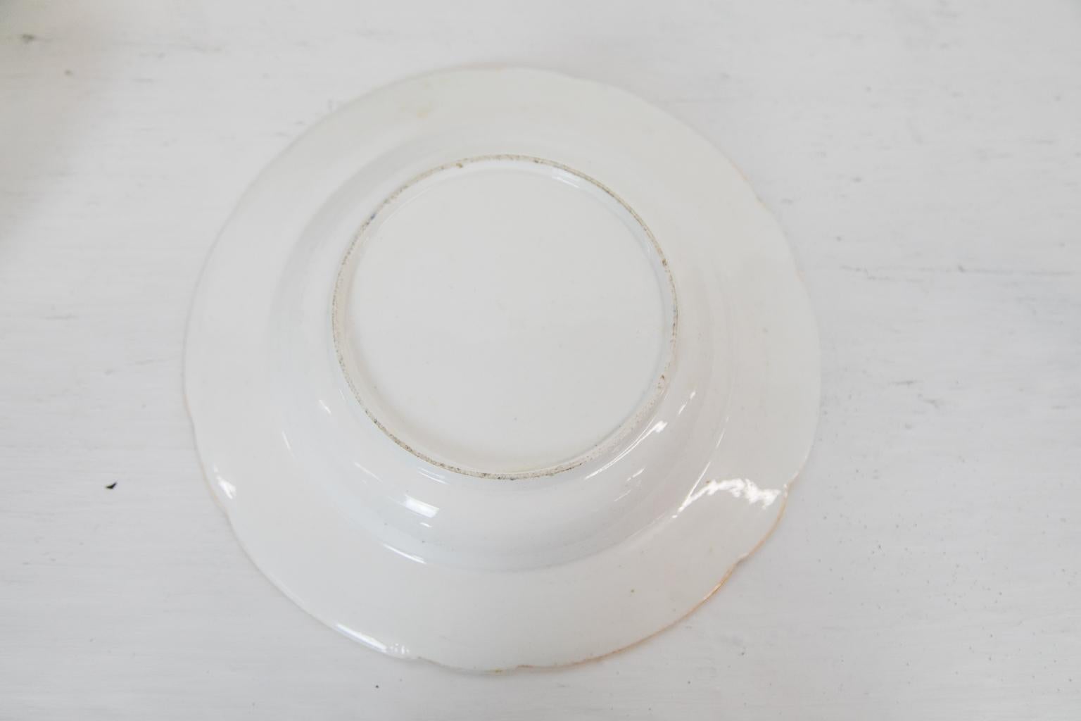 Set von sechs englischen Staffordshire-Tellern 4