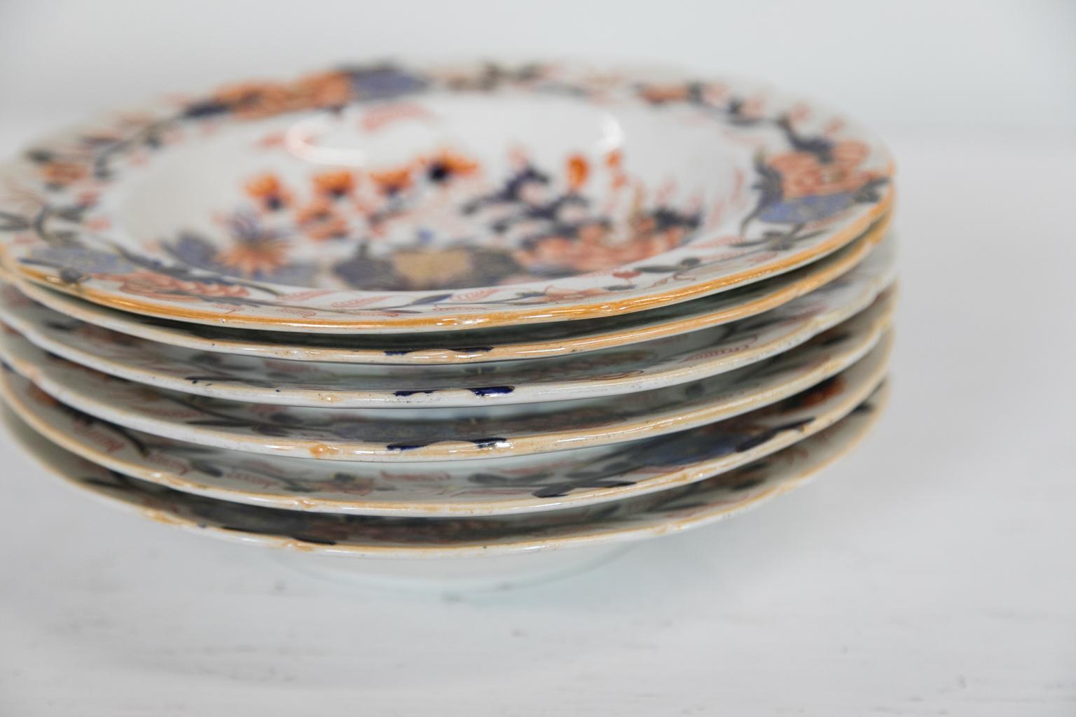 Set of Six English Staffordshire Plates For Sale 2
