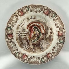 Set di sei piatti da portata inglesi in legno trasferito, Sua Maestà di Johnson Brothers