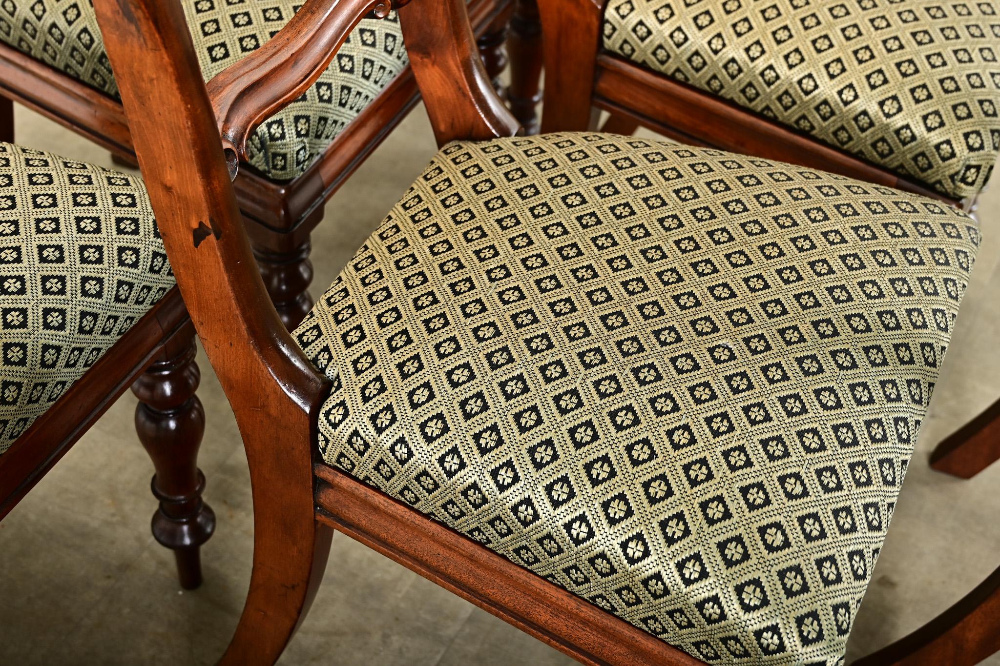 Ensemble de six chaises de salle à manger victoriennes anglaises en vente 2