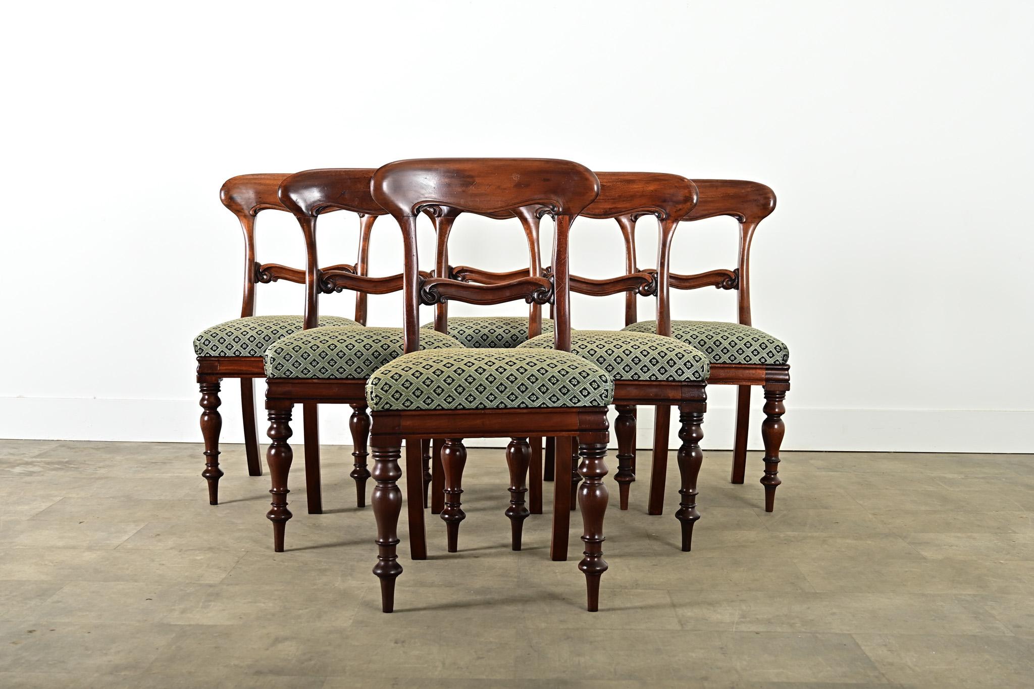 Victorien Ensemble de six chaises de salle à manger victoriennes anglaises en vente