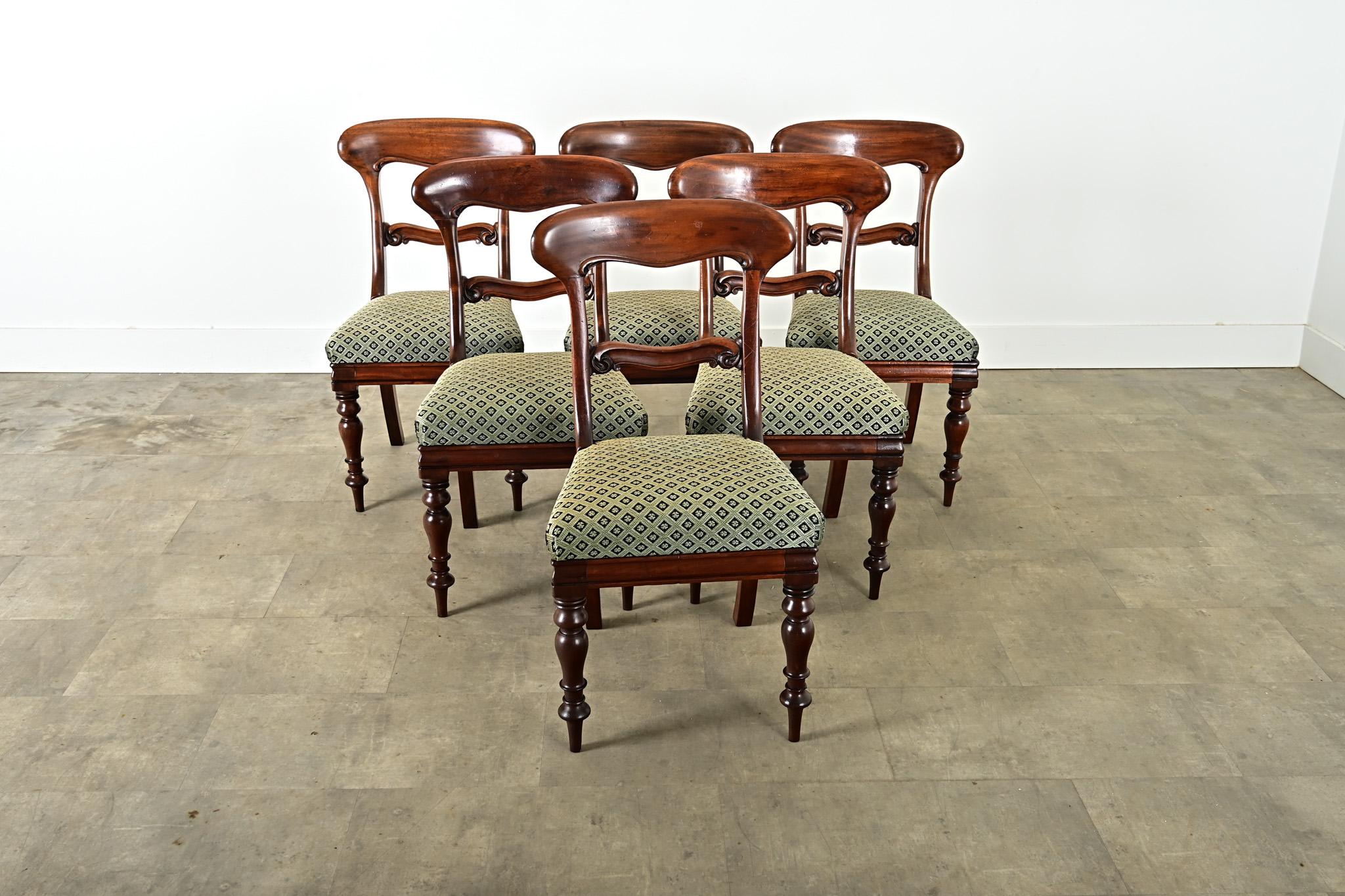 Anglais Ensemble de six chaises de salle à manger victoriennes anglaises en vente