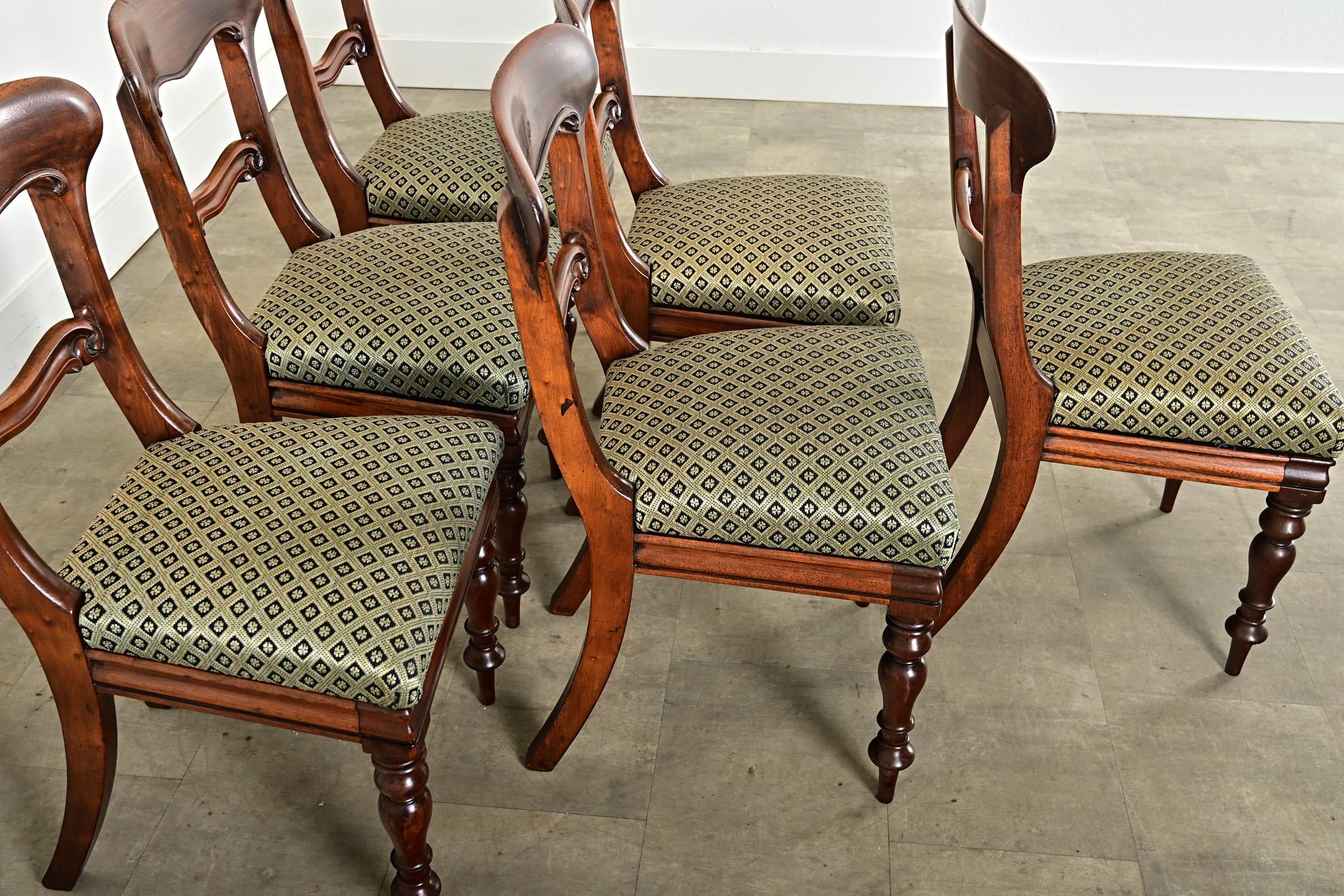 Ensemble de six chaises de salle à manger victoriennes anglaises Bon état - En vente à Baton Rouge, LA