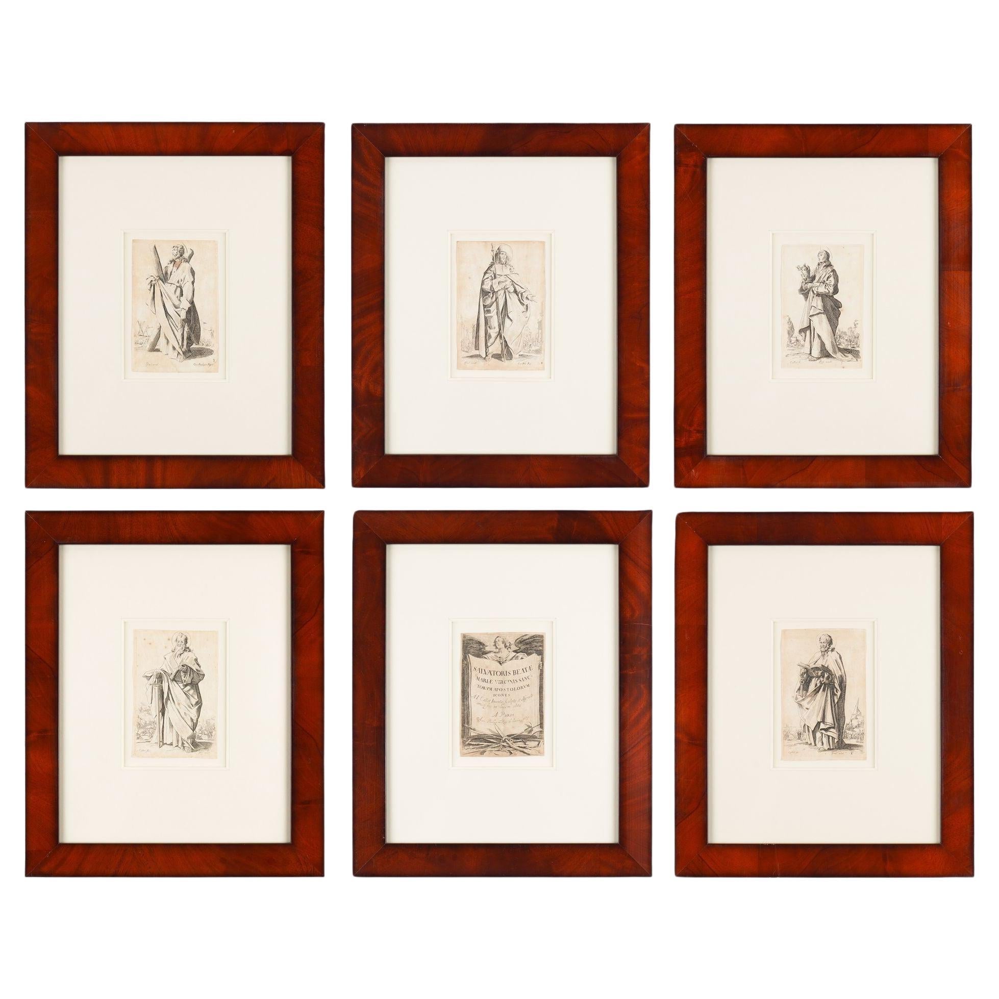 Conjunto de seis grabados de figuras bíblicas de Jacques Callot, 1631 en venta