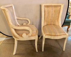 Set of Six Enrique Garcel Bone Tessellated Dining Chairs, Karl Springer