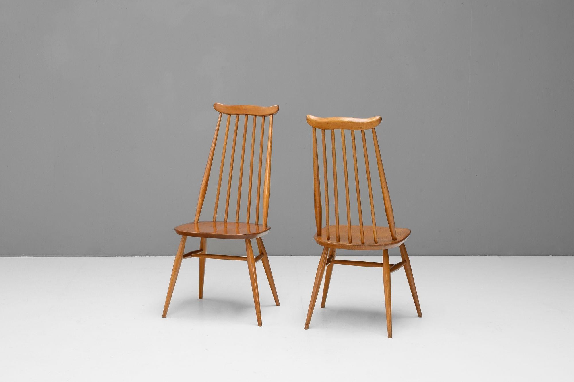 Hêtre Ensemble de six chaises de salle à manger Ercol Goldsmith en vente