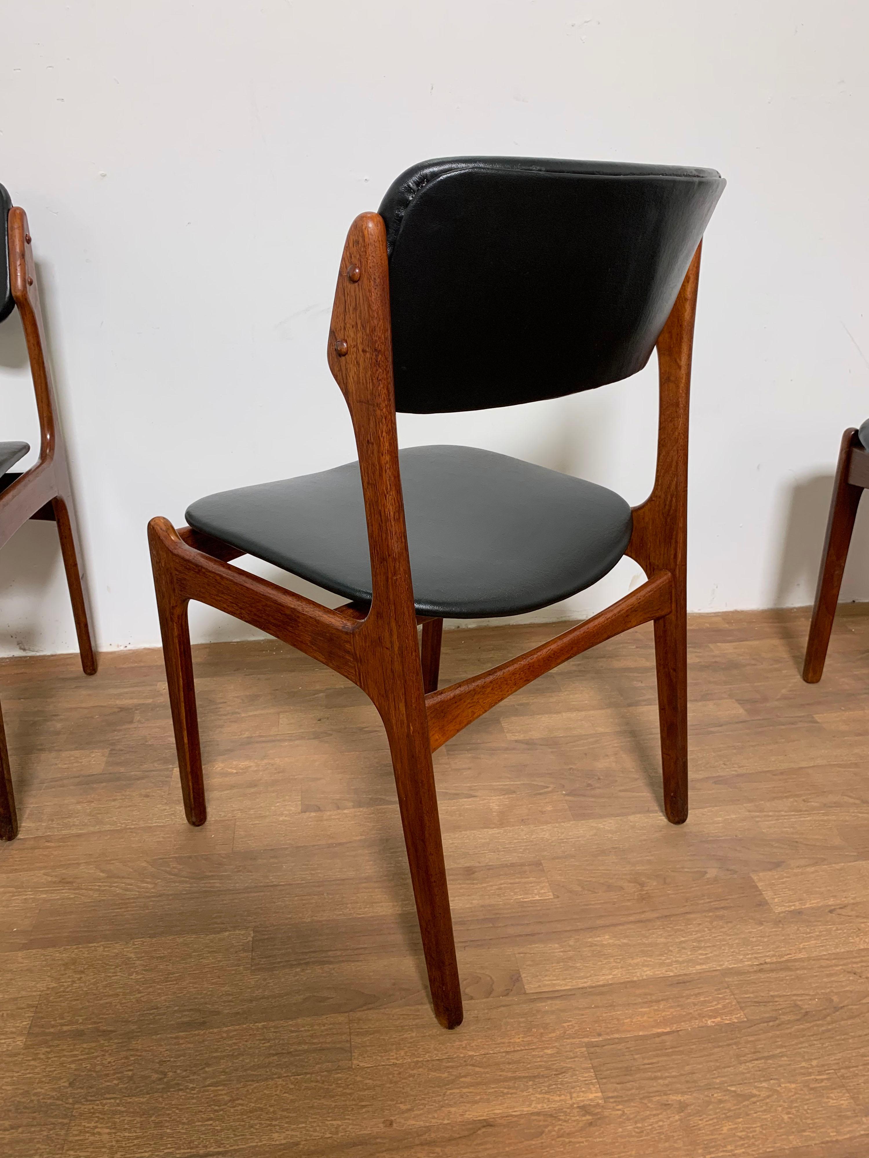 Upholstery Set of Six Erik Buch Danish Teak Dining Chairs, Circa 1960s