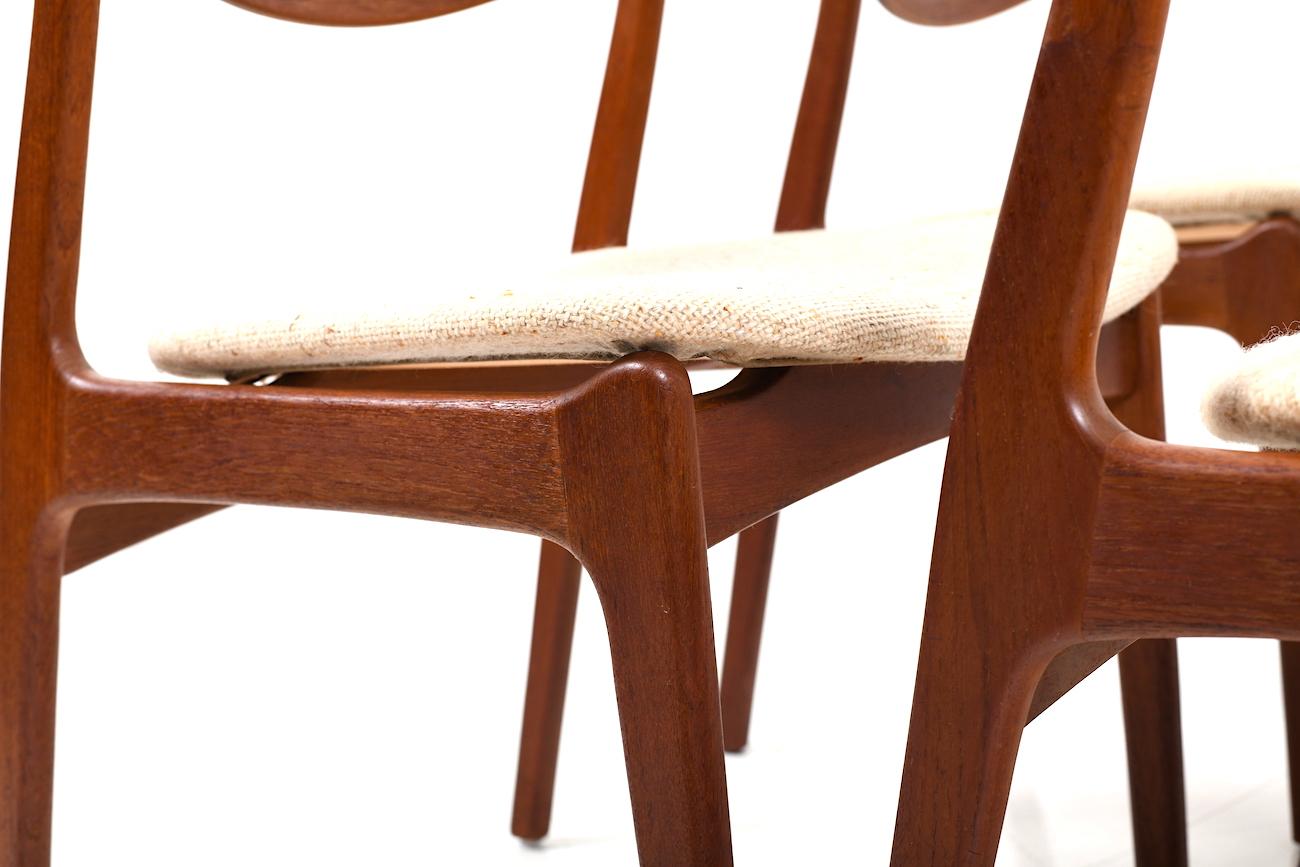 Set of Six Erik Buch Dining Chairs in Teak In Good Condition For Sale In Handewitt, DE
