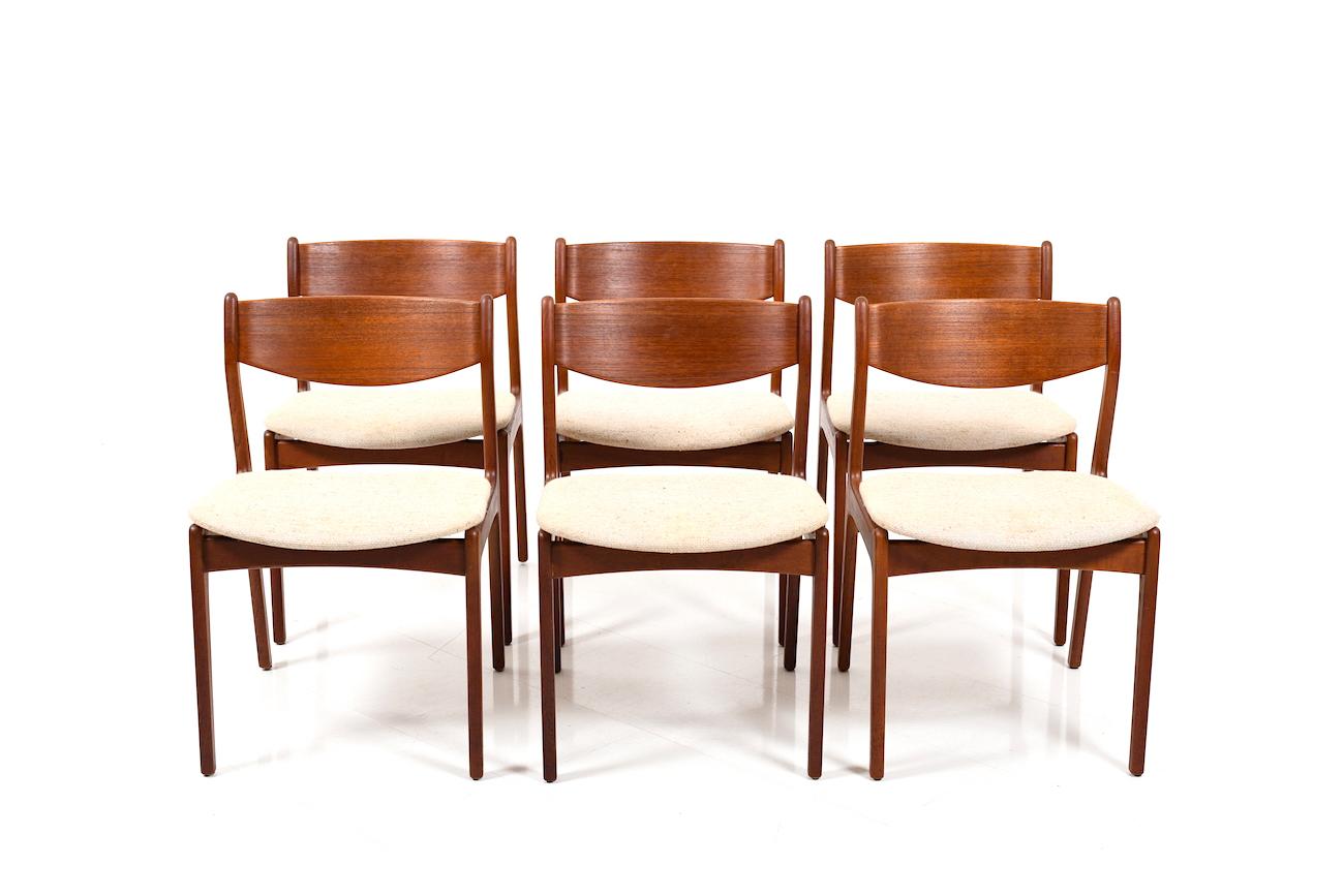 Mid-20th Century Set of Six Erik Buch Dining Chairs in Teak For Sale