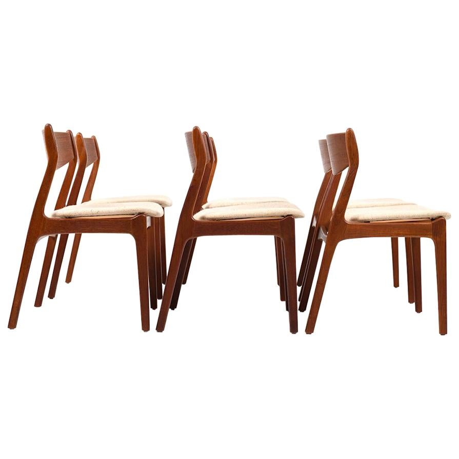 Set of Six Erik Buch Dining Chairs in Teak For Sale