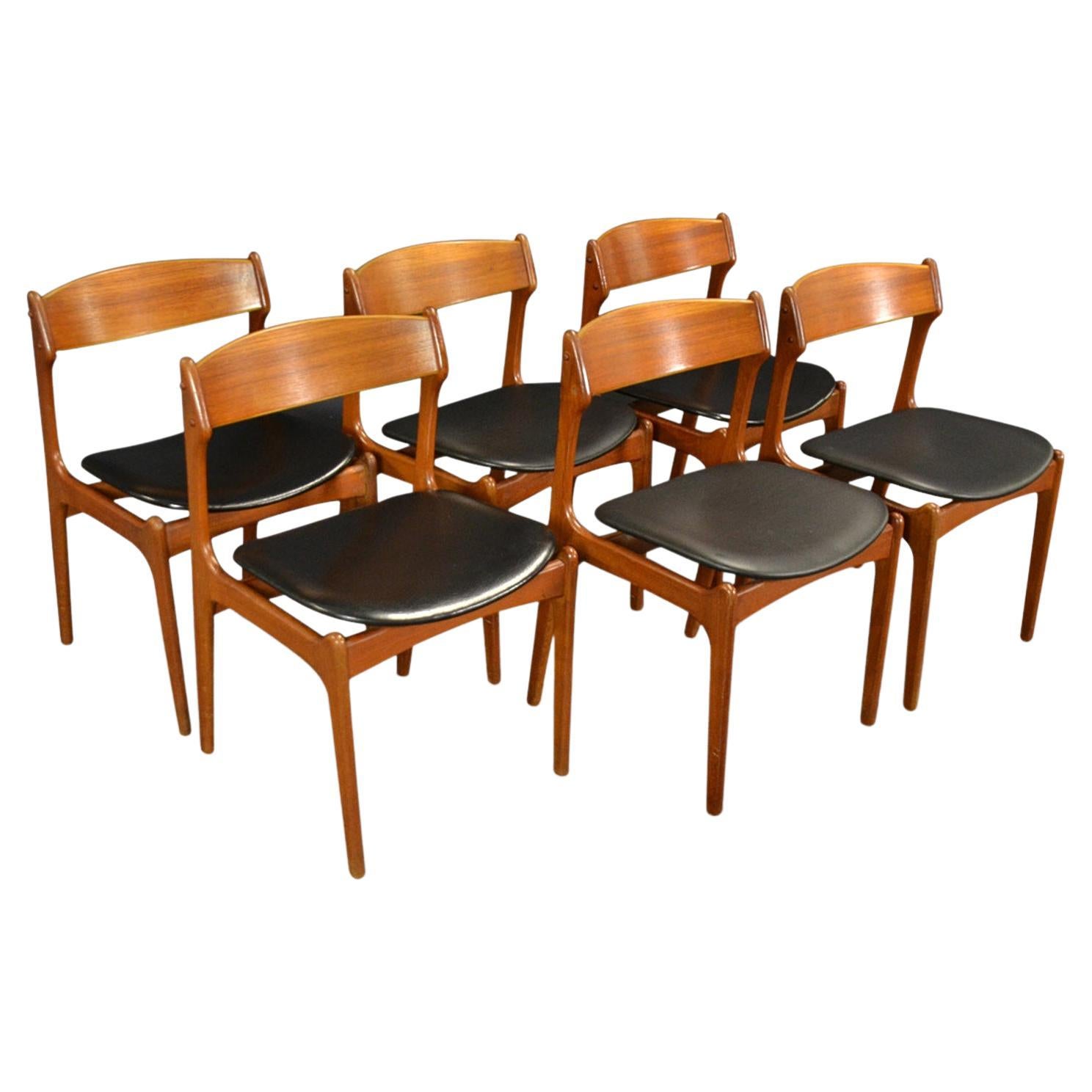 Set of Six Erik Buch Dining Chairs in Teak