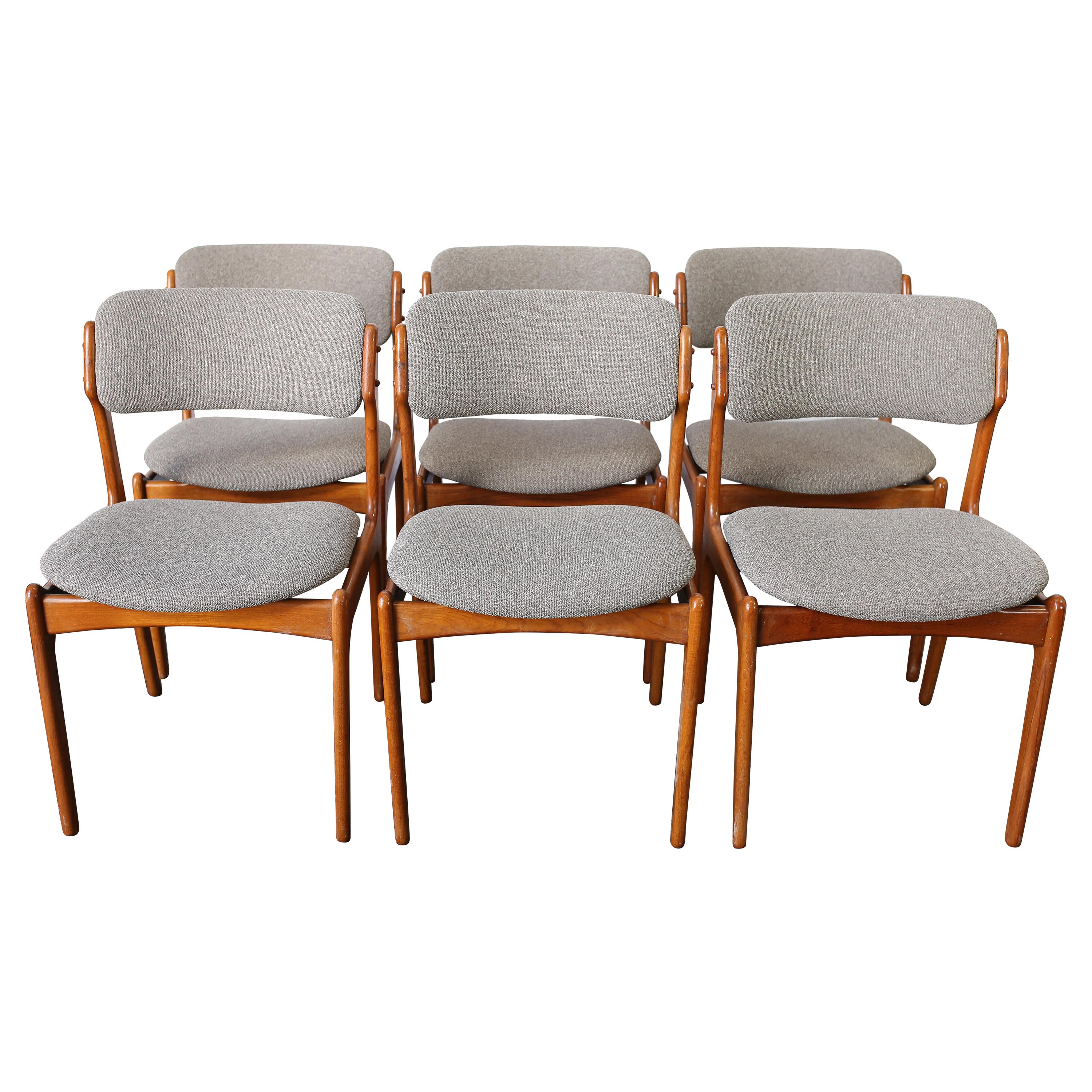 Set of Six Model-49 Dining Chairs by Erik Buch for Odense Maskinsinedkeri, 1960s