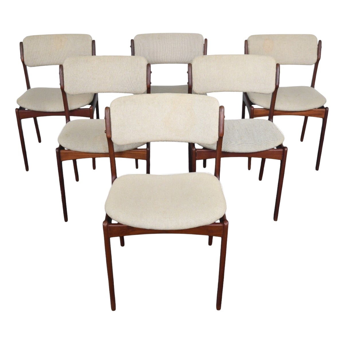 Set of Six Erik Buch Model 49 Dining Chairs in Teak