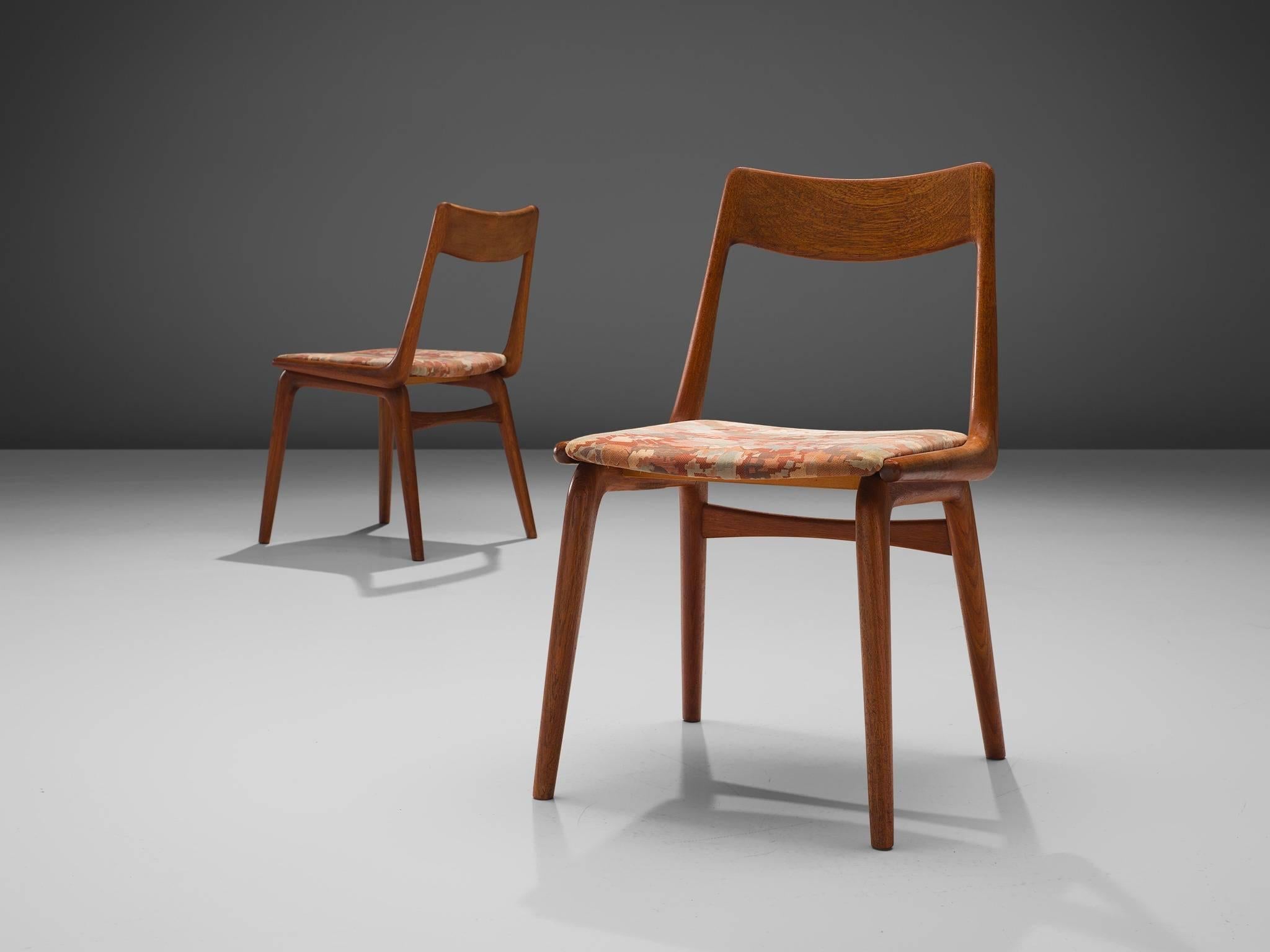 Danish Erik Christiansen Set of Six 'Boomerang' Chairs in Teak
