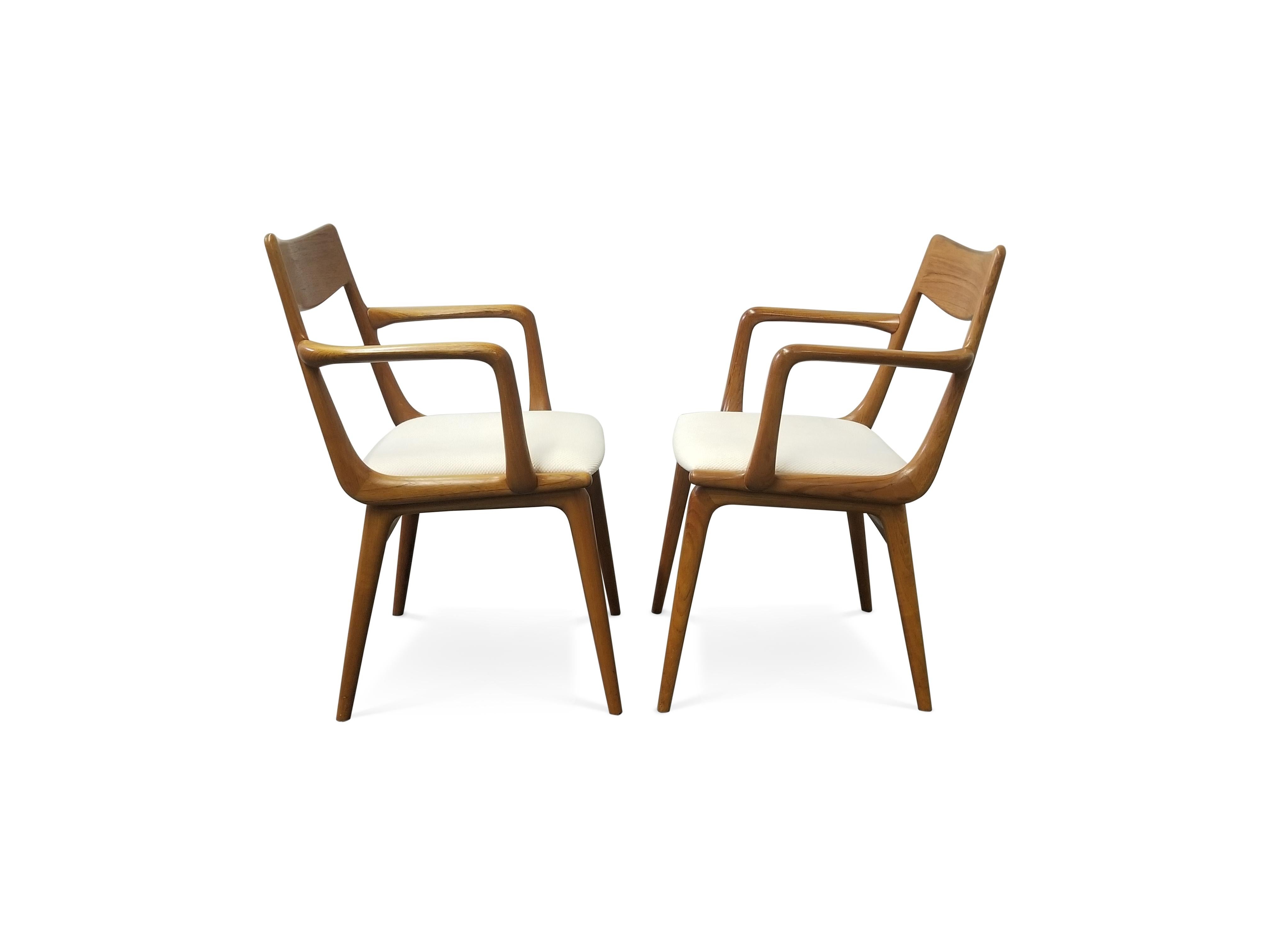 Set of Six Erik Christiansen ‘Boomerang’ Teak Dining Chairs For Sale 2