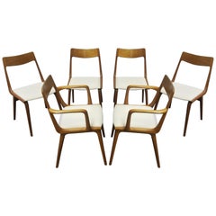 Ensemble de six chaises de salle à manger en teck Boomerang d'Erik Christiansen