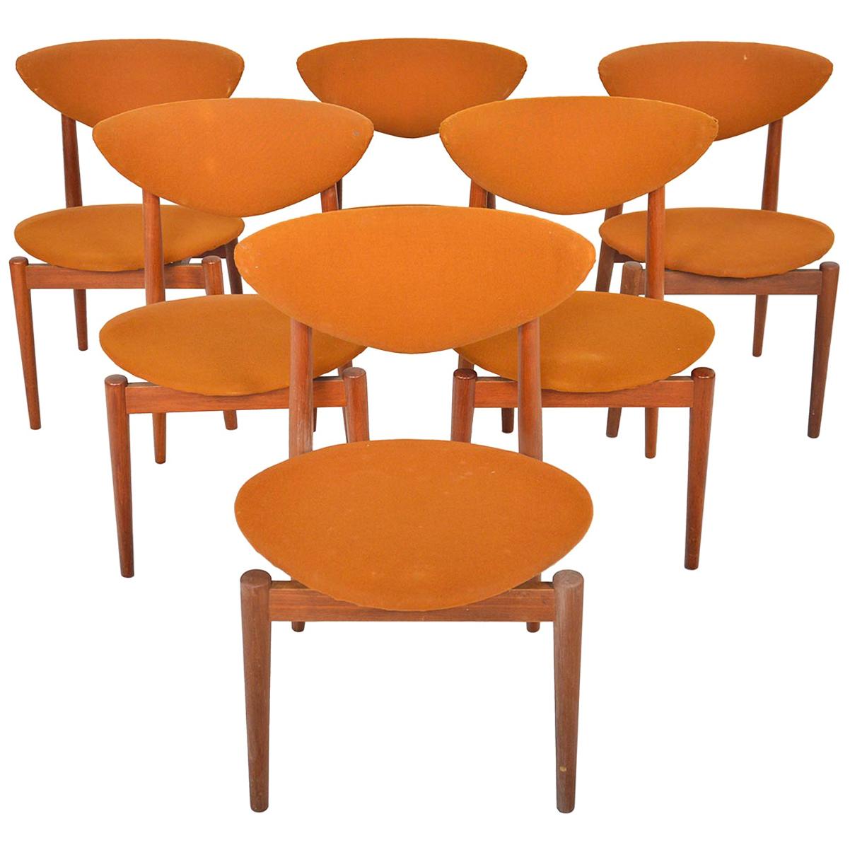 Set of Six Erik Wørtz Model 314 Danish Modern Dining Chairs in Teak by Norden