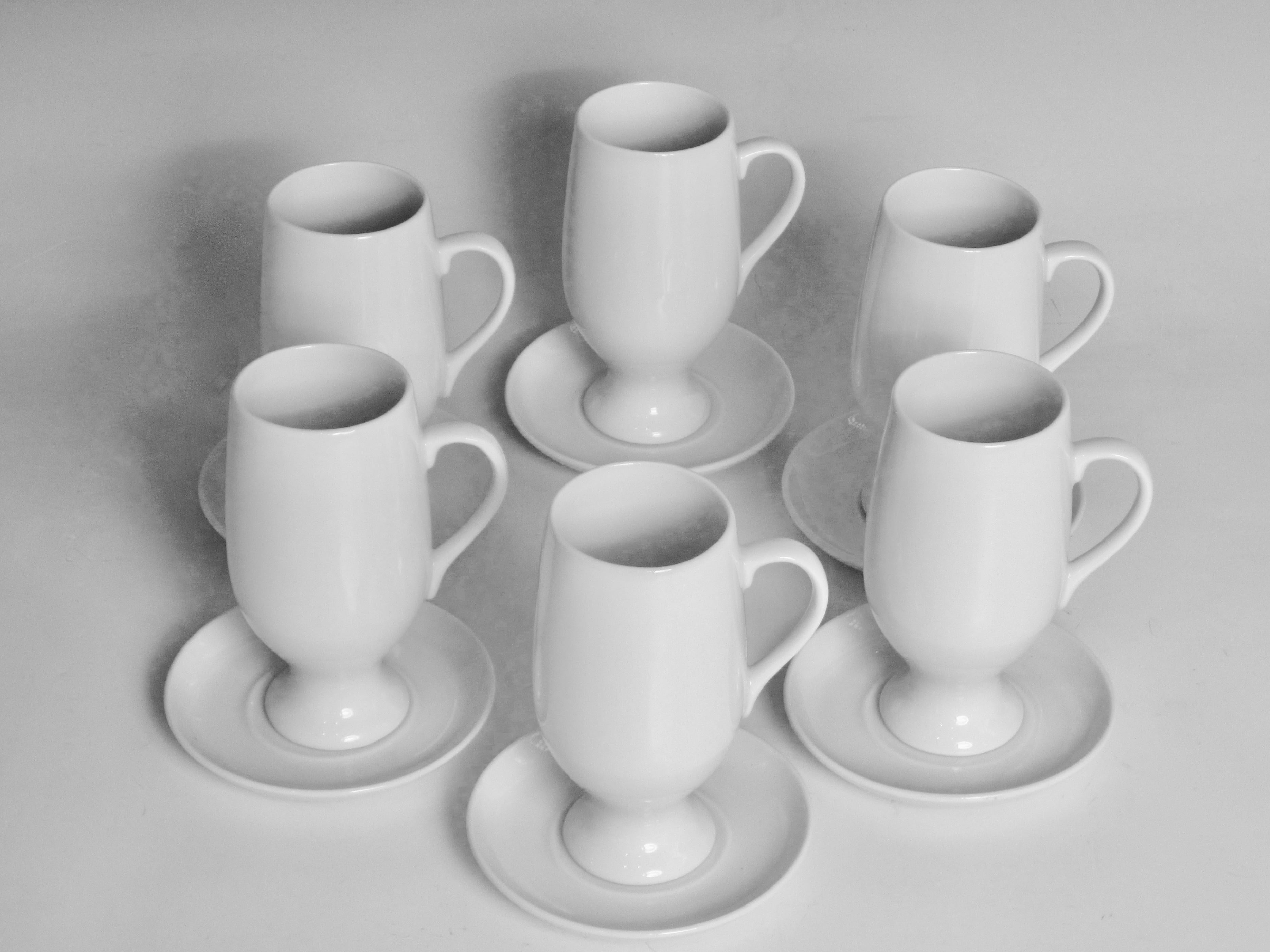 Mid-Century Modern Set of Six Espresso Cups and Saucers Designed by Lagardo Tackett for Schmid For Sale