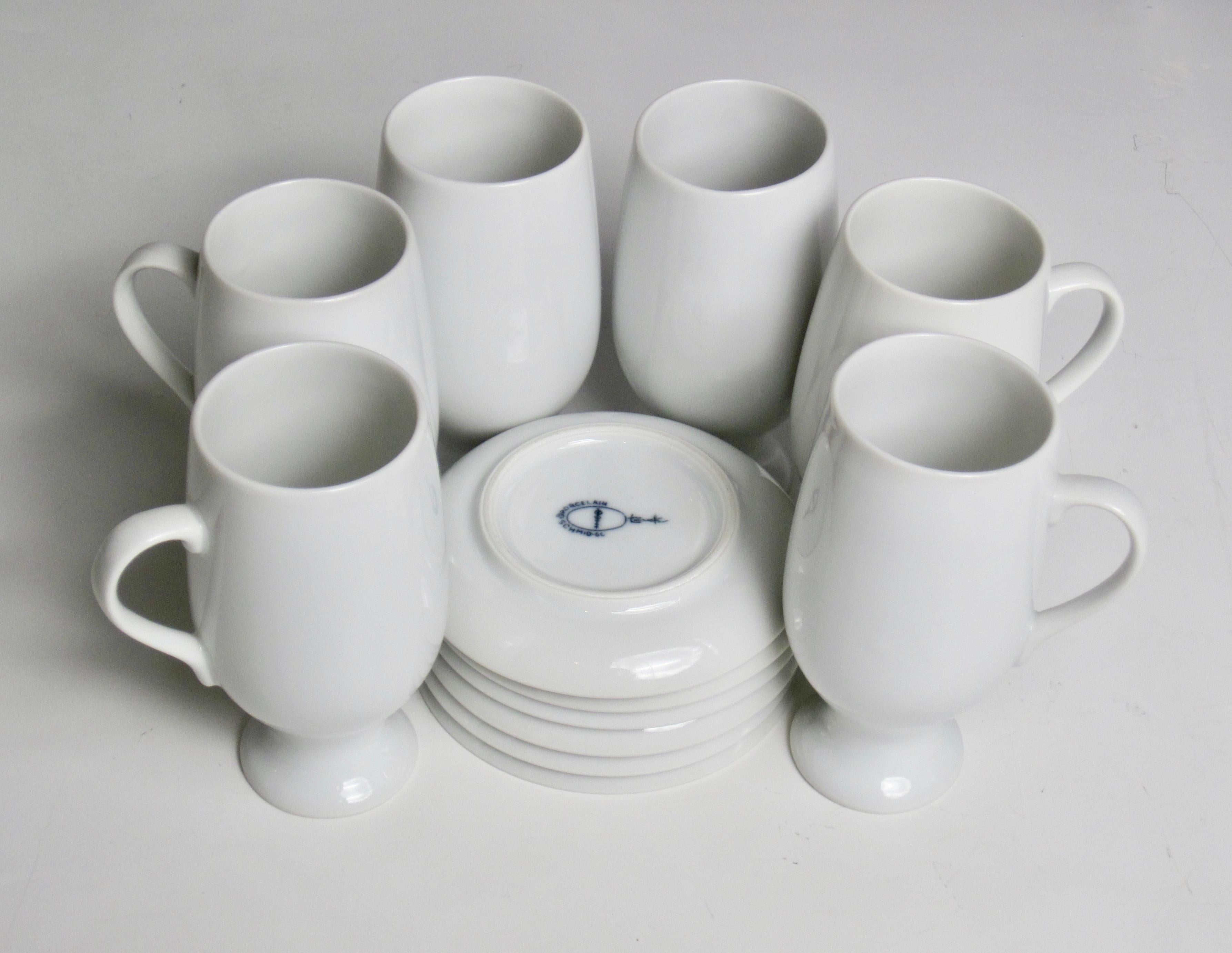 Japanese Set of Six Espresso Cups and Saucers Designed by Lagardo Tackett for Schmid For Sale