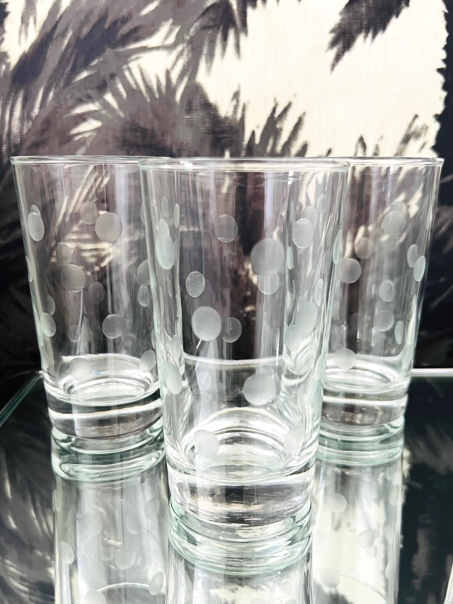 vintage polka dot drinking glasses