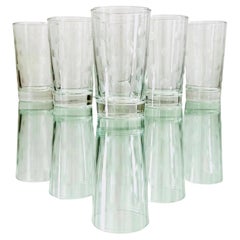 Set of Six Etched Polka Dot Barware Glasses, c. 1970's