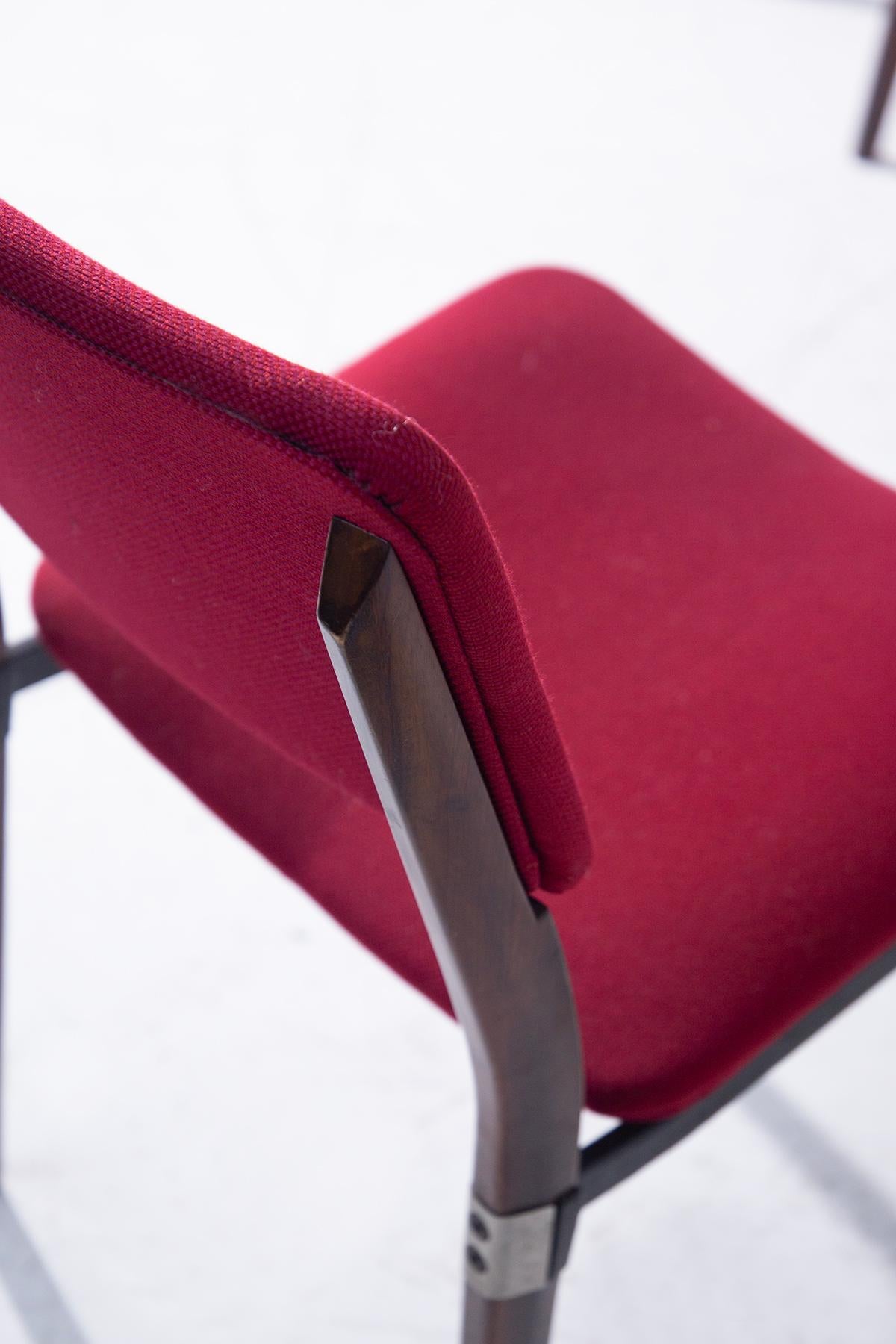Mid-20th Century Ensemble de six chaises Eugenio Gerli S82 par Tecno, label en vente