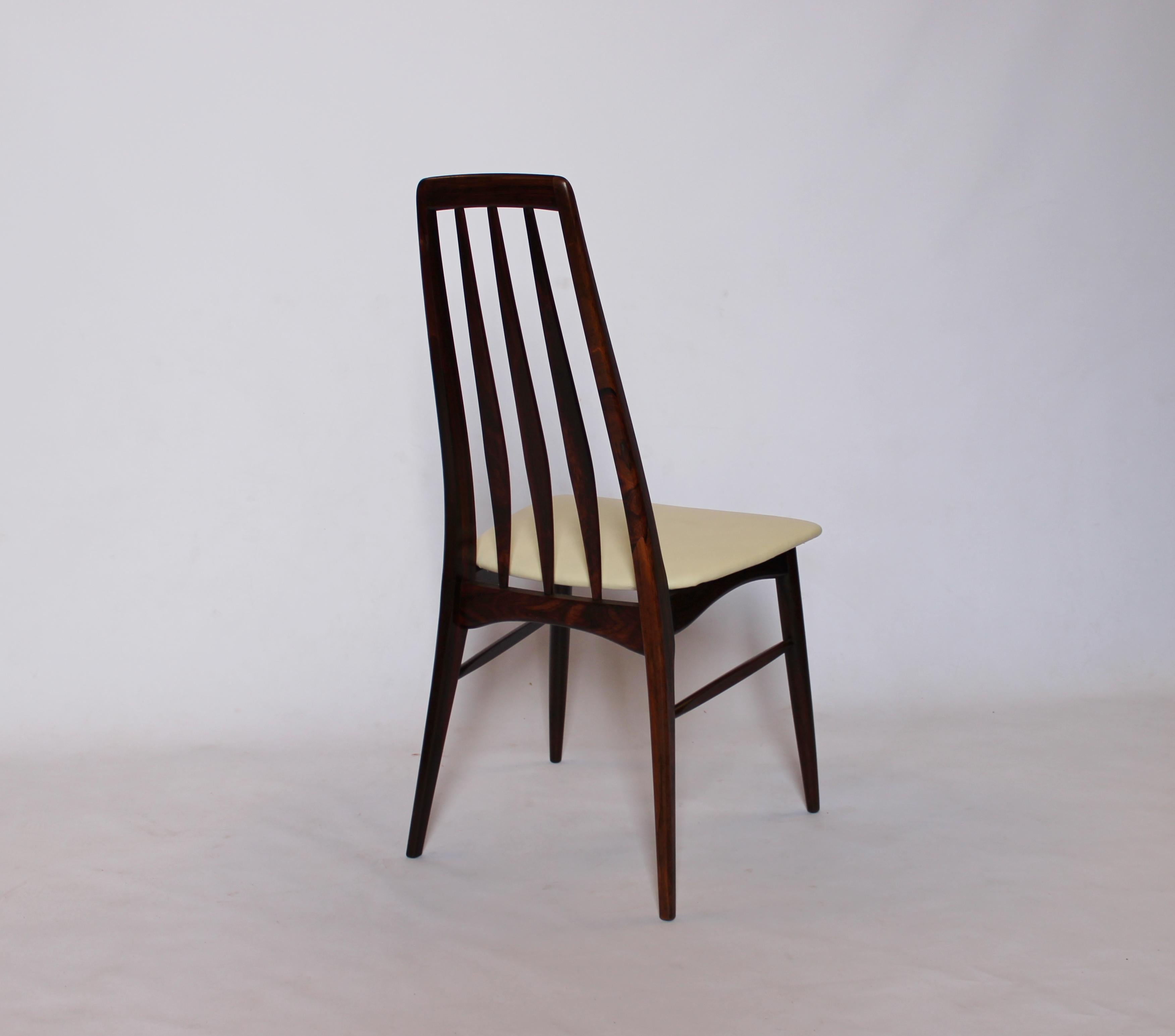 Danish Set of Six Eva Dining Chairs in Rosewood Designed by Niels Koefoed, 1960s