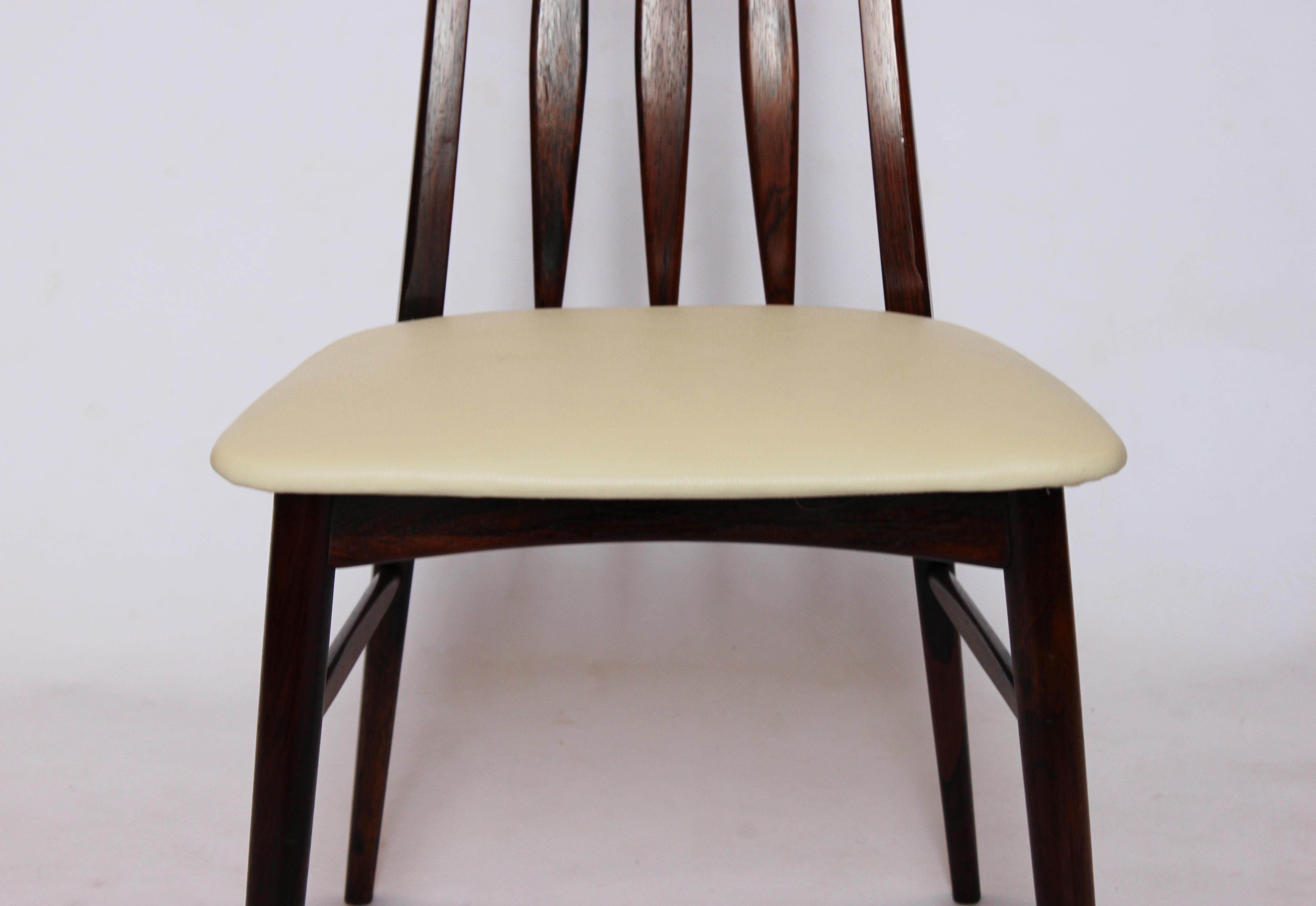 Set of Six Eva Dining Chairs in Rosewood Designed by Niels Koefoed, 1960s In Good Condition In Lejre, DK