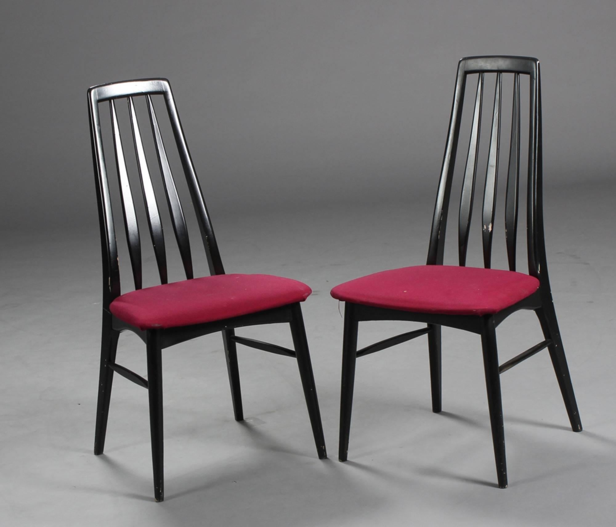 Mid-Century Modern Set of Six Eva Dining Room Chairs by Niels Koefoed for Hornslet For Sale