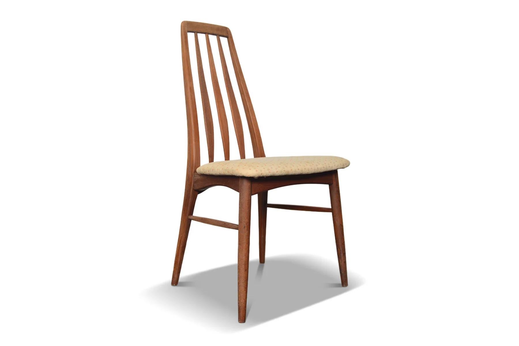 Set of Six Eva Highback Dining Chairs in Teak For Sale 5