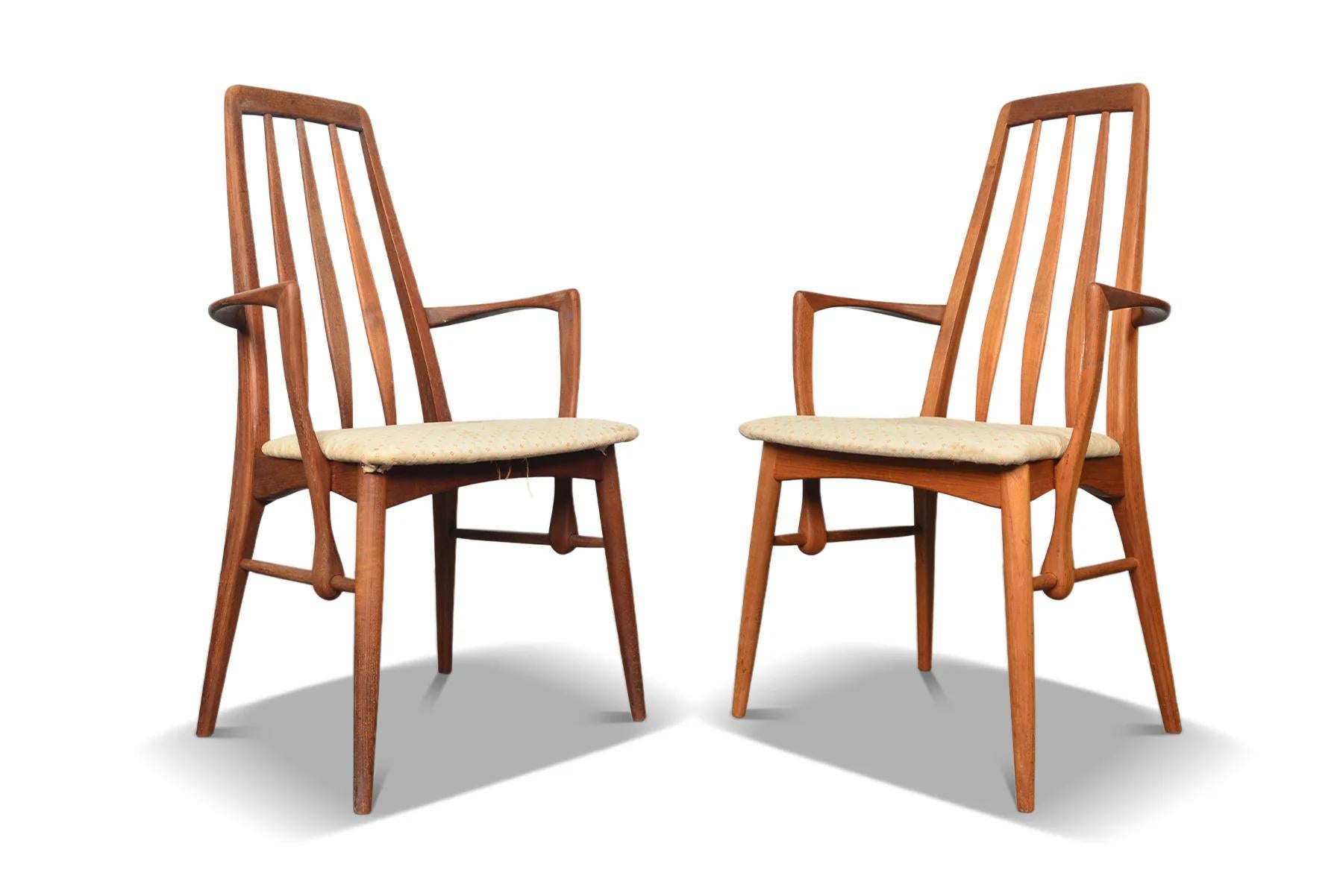 Set of Six Eva Highback Dining Chairs in Teak For Sale 1