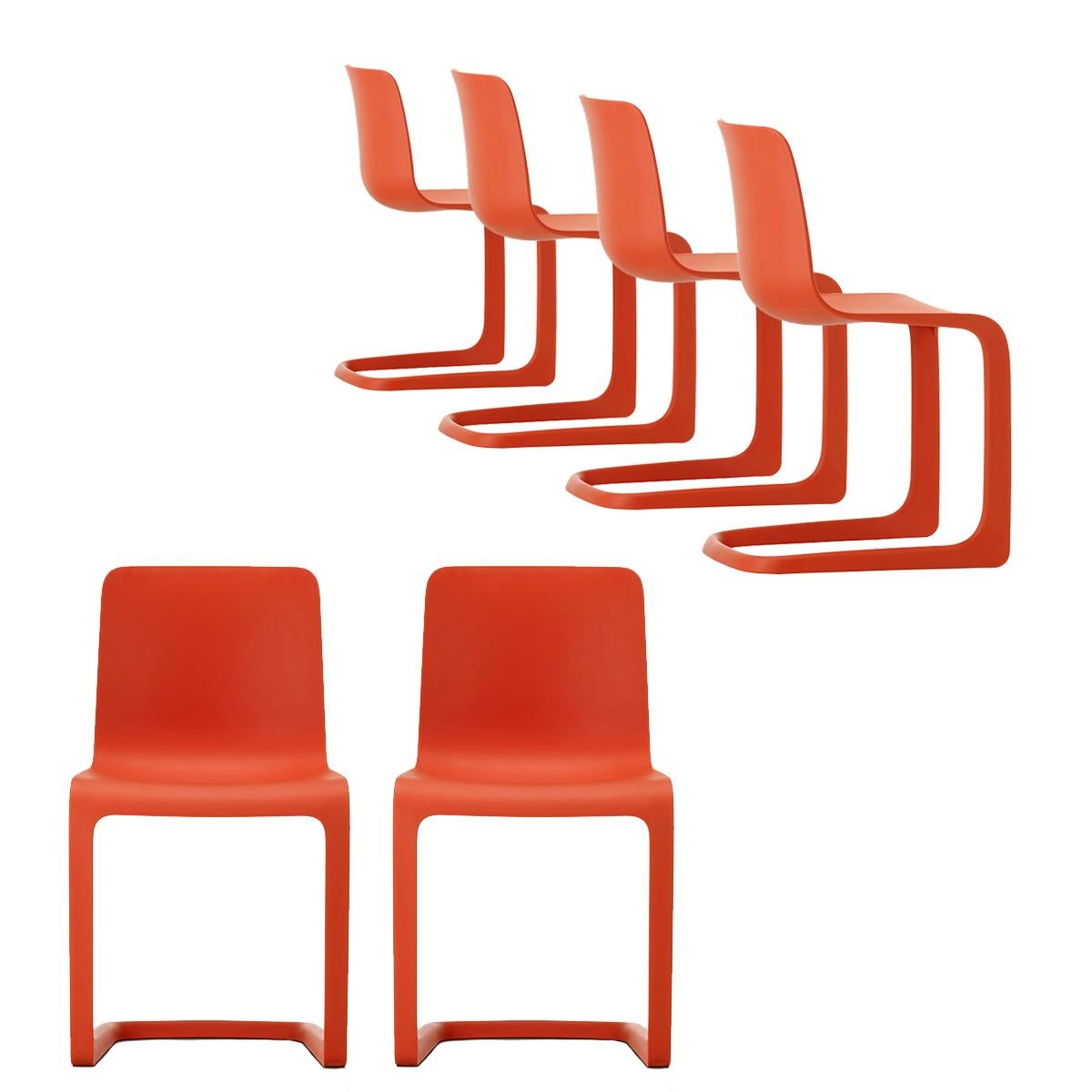 Set of Six EVO-C Chair in Recyclable Polypropylene by Jasper Morrison 5
