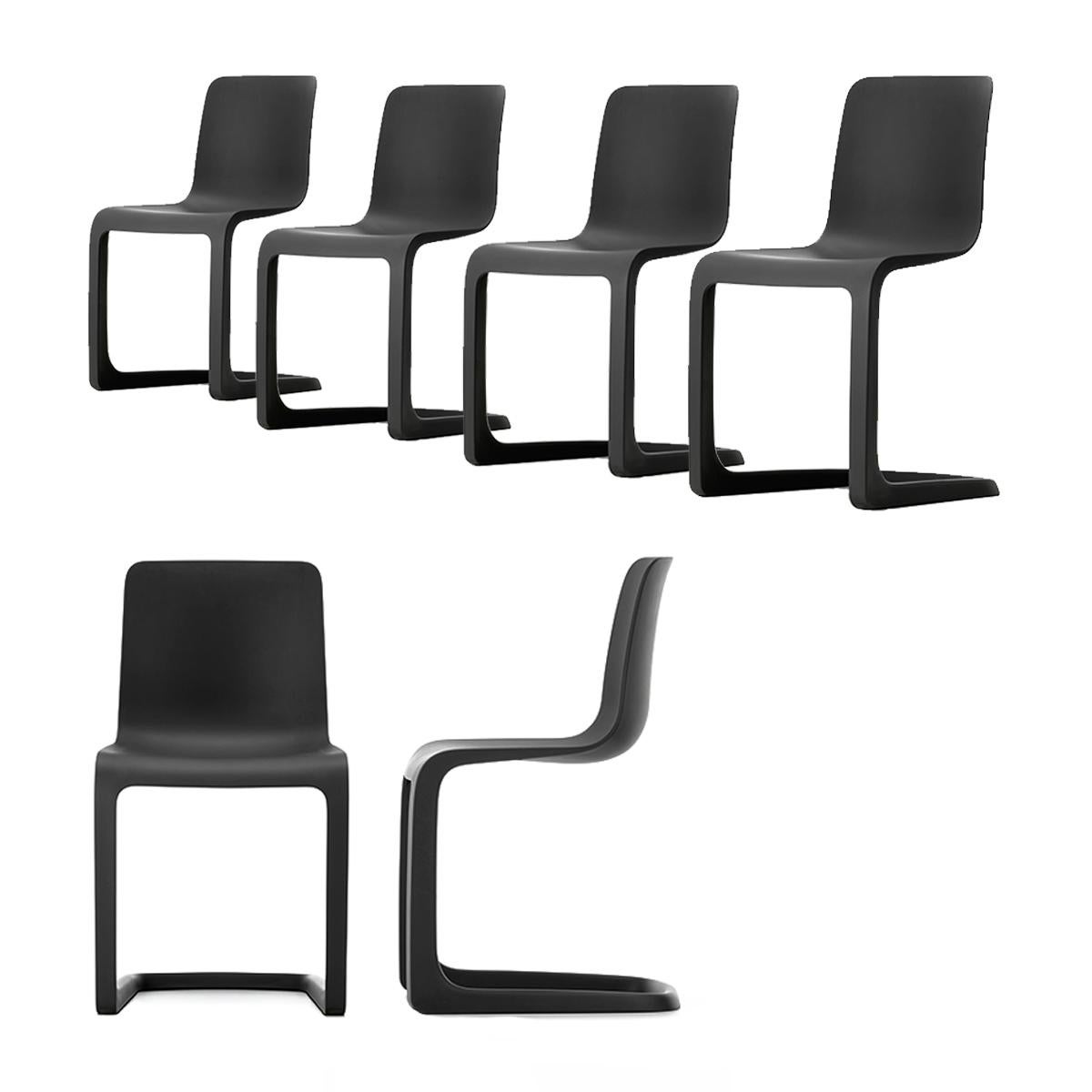 Chair designed by Jasper Morrison in 2020.
Manufactured by Vitra, Switzerland.

EVO-C is a successful, uncompromising iteration of the principle and characteristics of the classic cantilever chair in the material of plastic. Thanks to today's gas